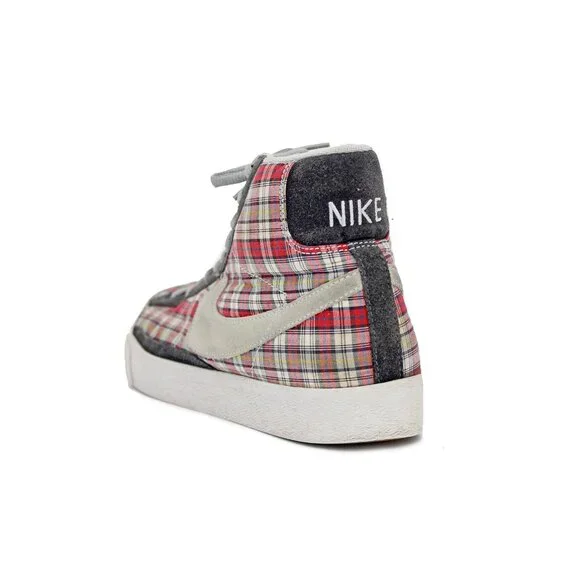 Nike Blazer Women’s Vintage Plaid Red / Grey High Top Sneakers: Size 10 - Picture 3 of 8